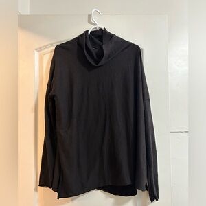 Planet by Lauren g striped tunic turtleneck gray‎ and black one size Pima cotton